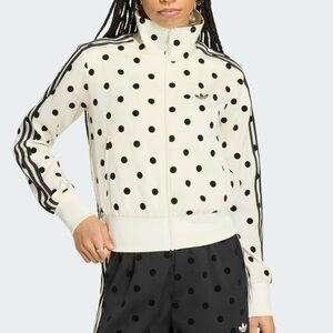 adidas White & Black Polka Dot Track Jacket